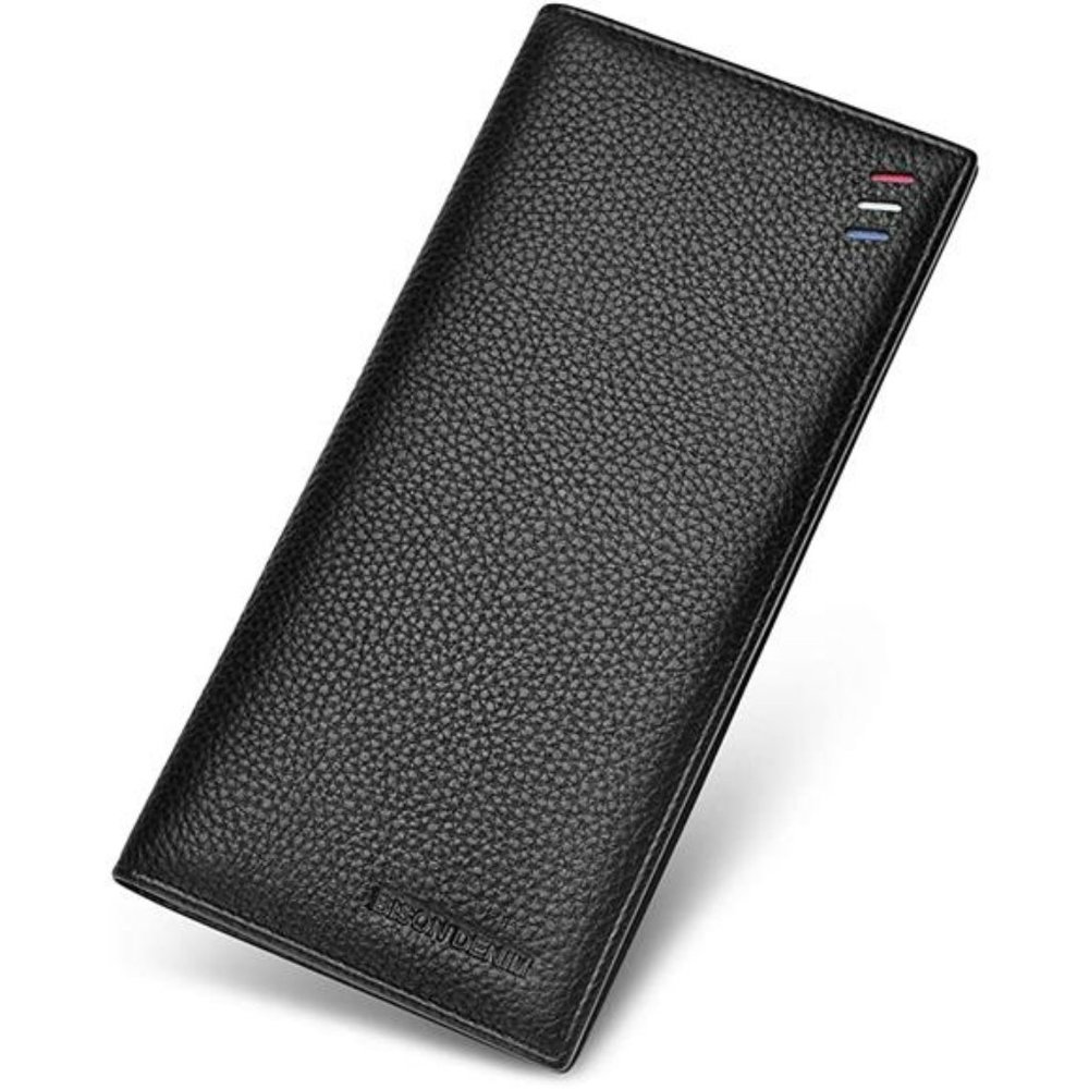 RFID Bifold Wallets Slim Credit Card Wallet Real Leather Men's Long Wallet
